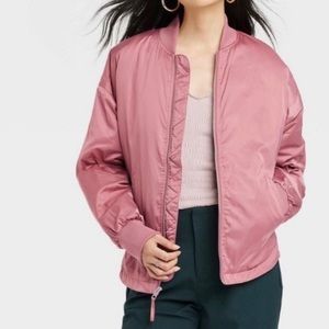 New With Tags A New Day Pink Bomber Silky Matte Jacket Ladies Large